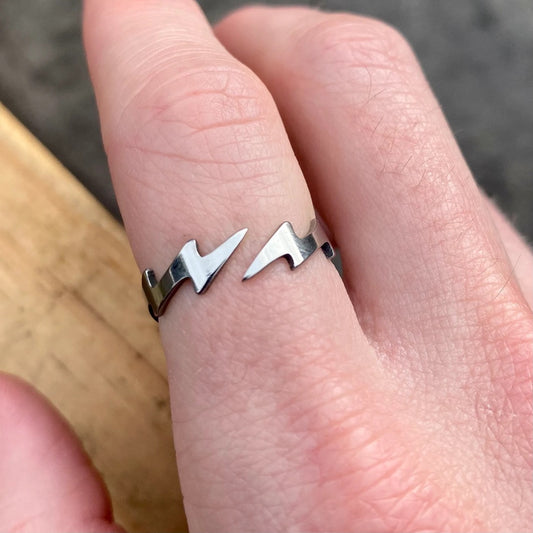 Lightning Bolt 925 Silver Men's Ring