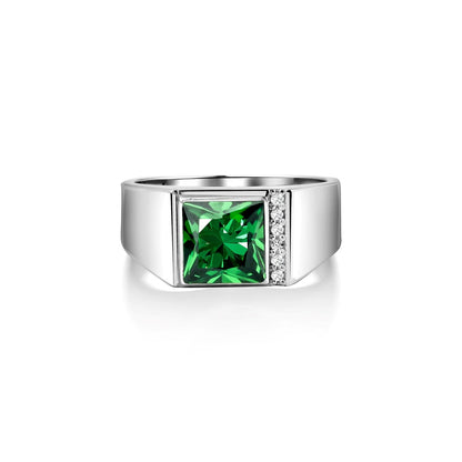 Square Cut 925 Silver Men's Ring