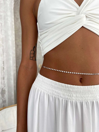 Long 925 Silver Waist Chain