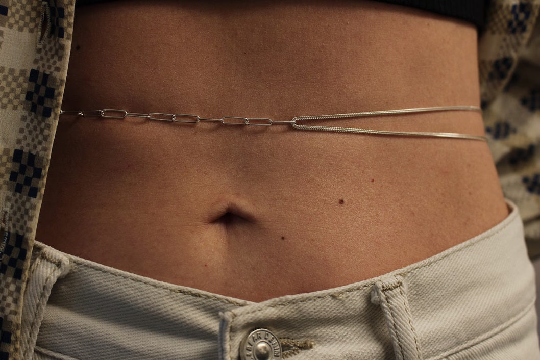 Paperclip 925 Silver Waist Chain