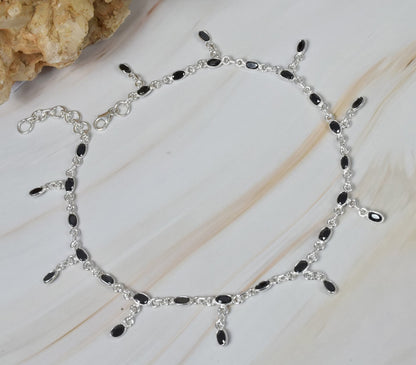 Oval Shape 925 Silver Anklet