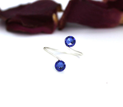 Sapphire Evil Eye 925 Silver Toe Ring