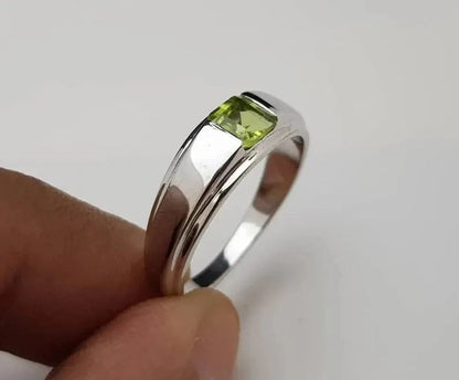 Peridot 925 Silver Men's Ring