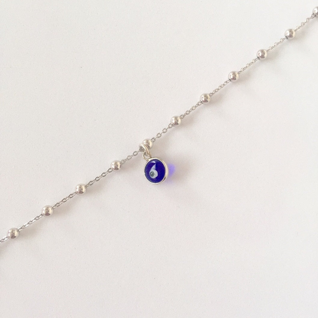 Satellite Evil Eye 925 Silver Anklet