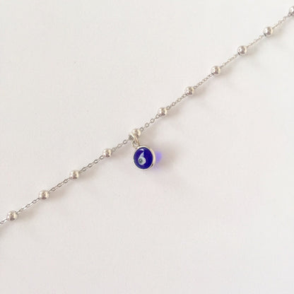 Satellite Evil Eye 925 Silver Anklet