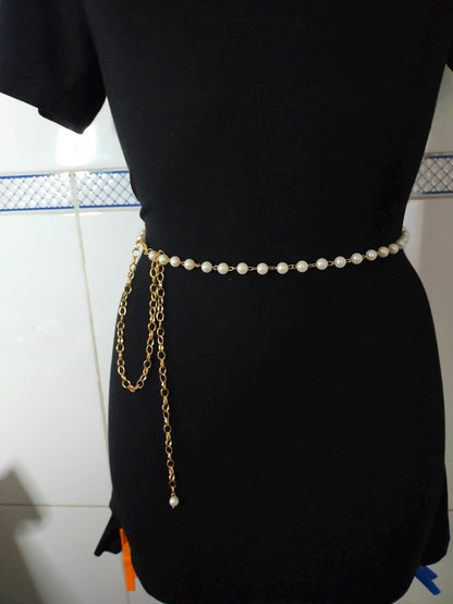 Pearl 925 Silver Waist Chain