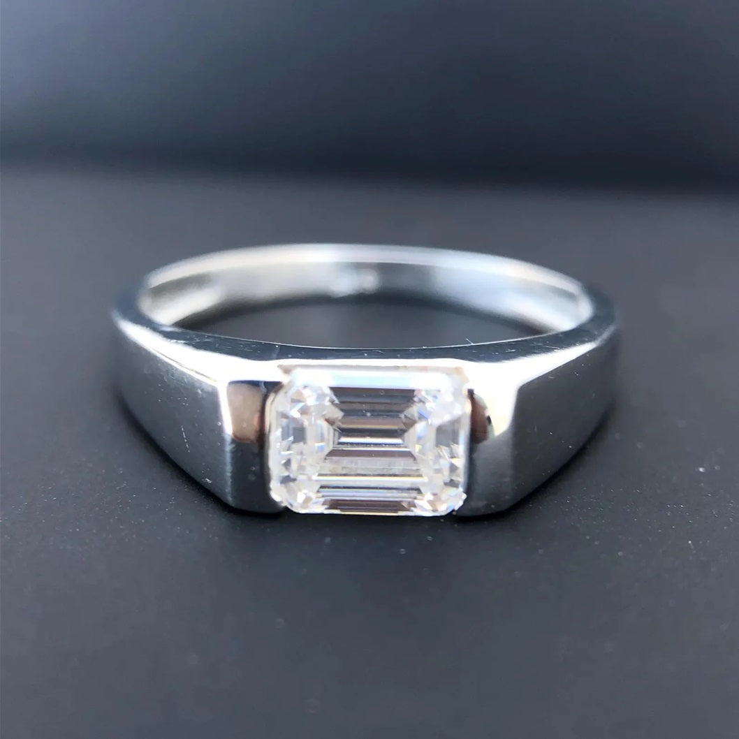 Moissanite 925 Silver Men's Ring