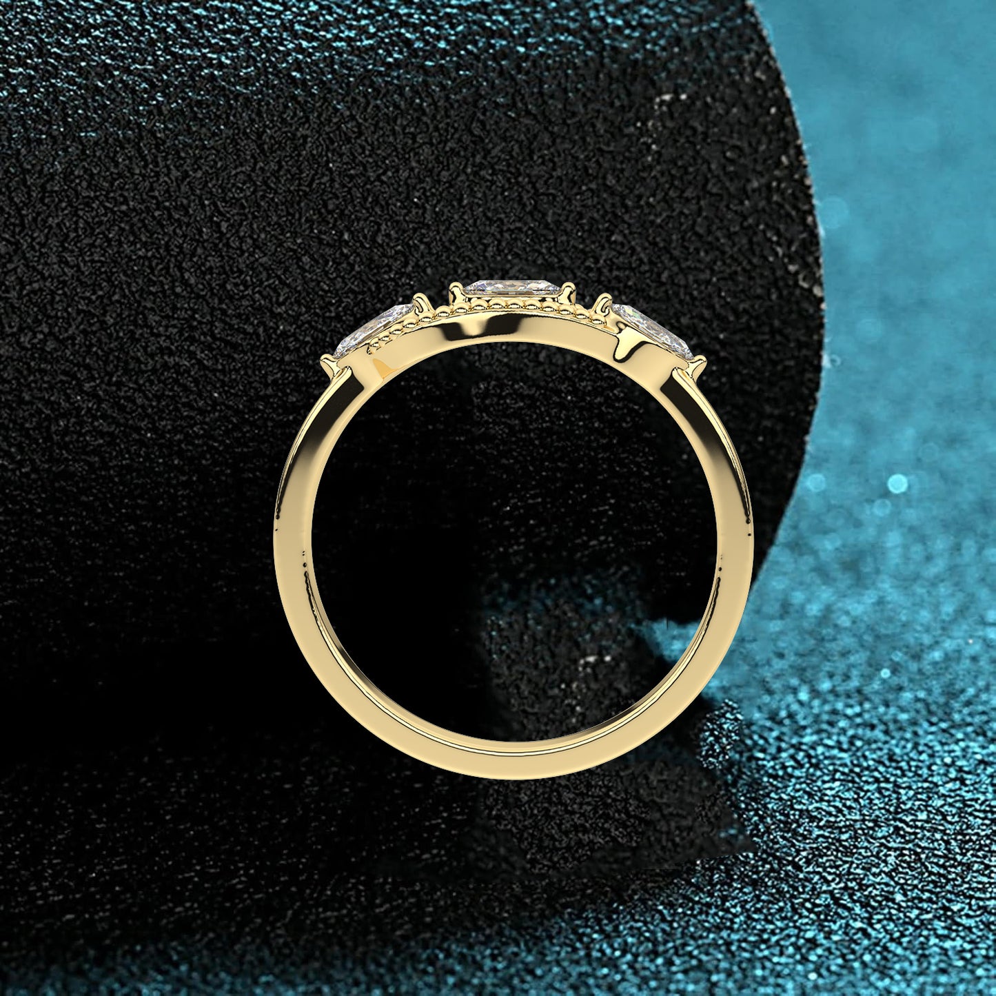 Yellow gold Vintage 925 Silver Ring