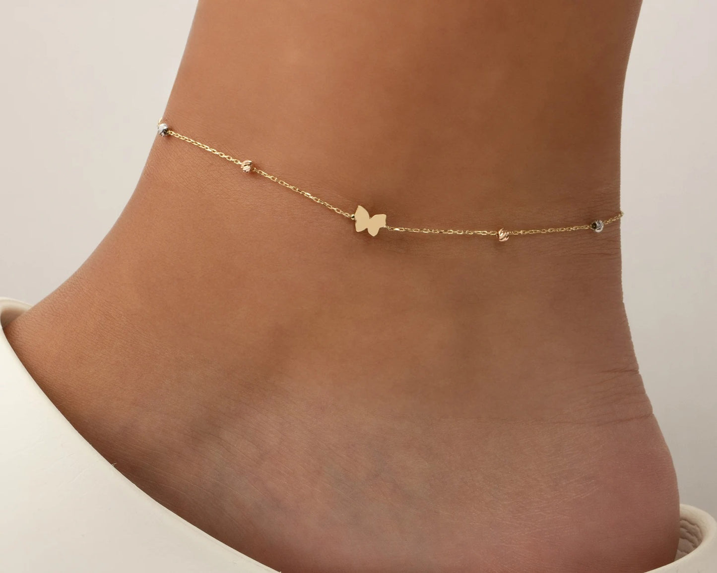 Moon Bead 925 Silver Anklet