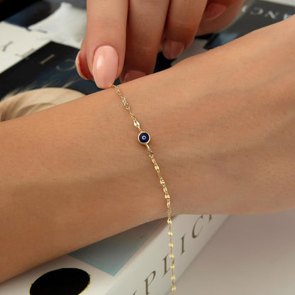 Sapphire Evil Eye 925 Silver Bracelet