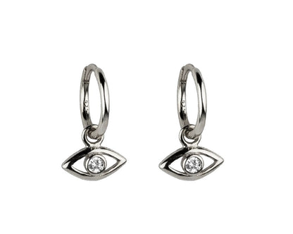 Huggie Moissanite Diamond Evil Eye 925 Silver Earring