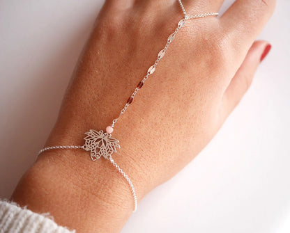 Filigree Lotus 925 Silver Hand Chain