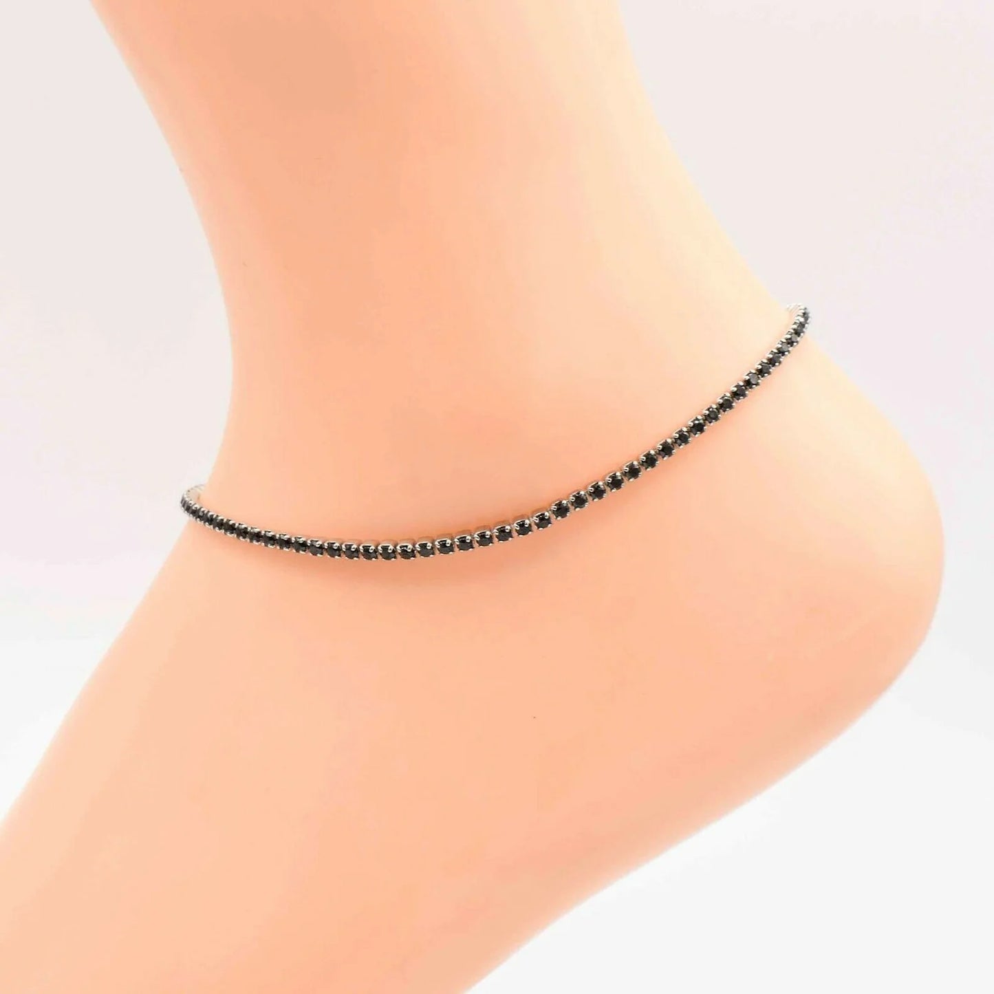 Oxidized 925 Silver Anklet