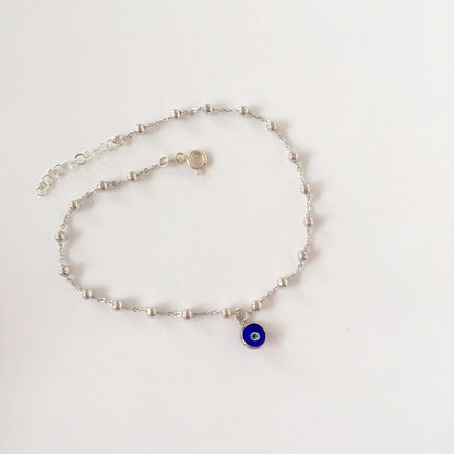 Satellite Evil Eye 925 Silver Anklet