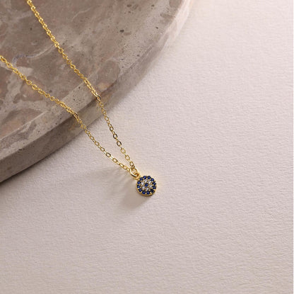 Pave Evil Eye 925 Silver Necklace