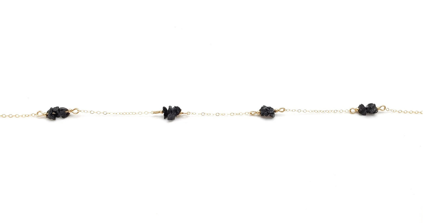 Raw Black 925 Silver Anklet