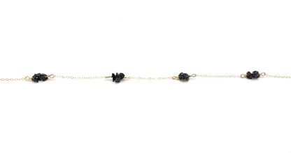 Raw Black 925 Silver Anklet