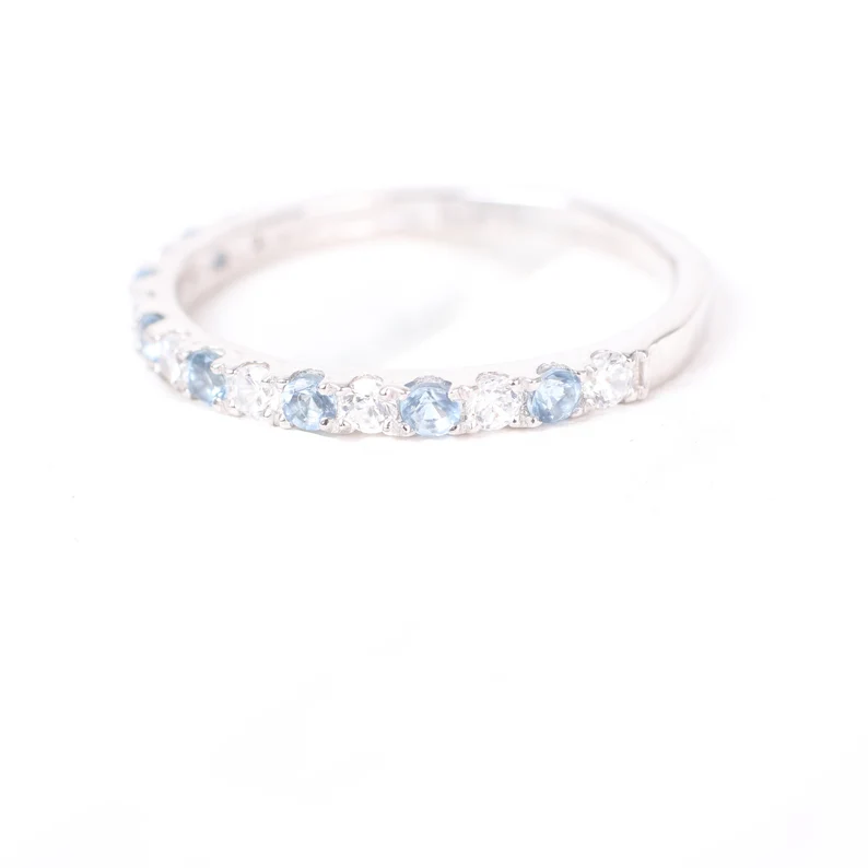 Aquamarine 925 Eternity Band