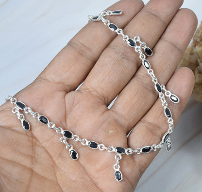 Oval Shape 925 Silver Anklet