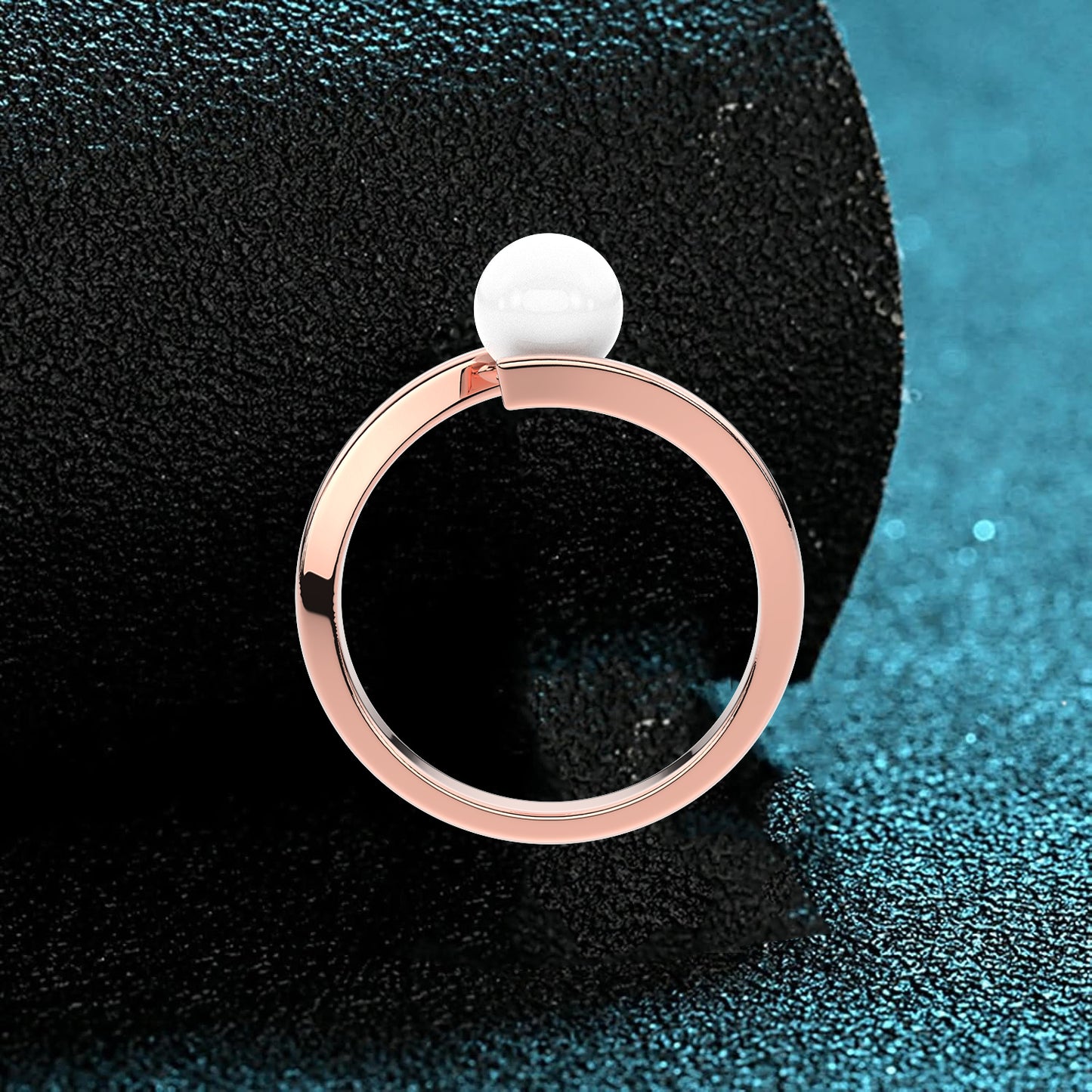 Rose gold Opened Pearl 925 Silver Ring