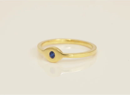 Sapphire Evil Eye 925 Silver Ring