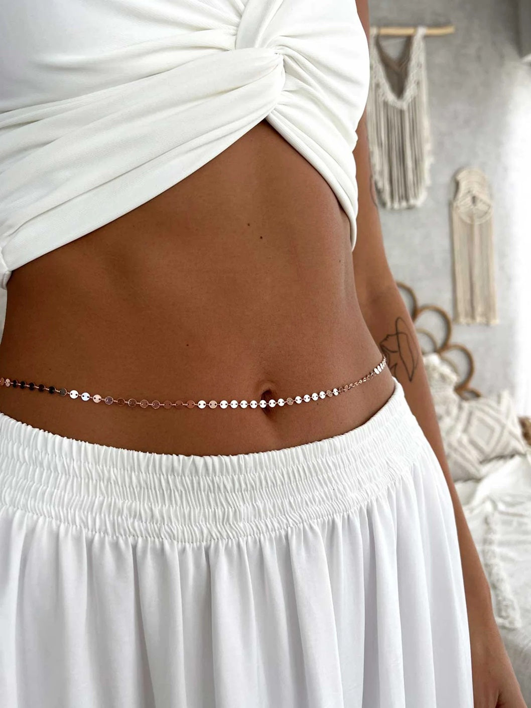 Long 925 Silver Waist Chain