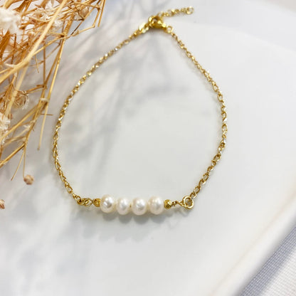 Gemstone Pearl 925 Silver Anklet