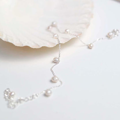 String Pearl 925 Silver Anklet