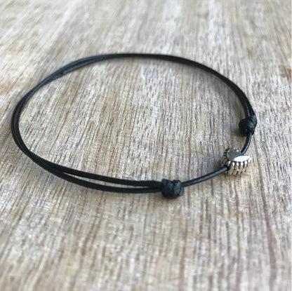 Waxed Cord 925 Silver Anklet