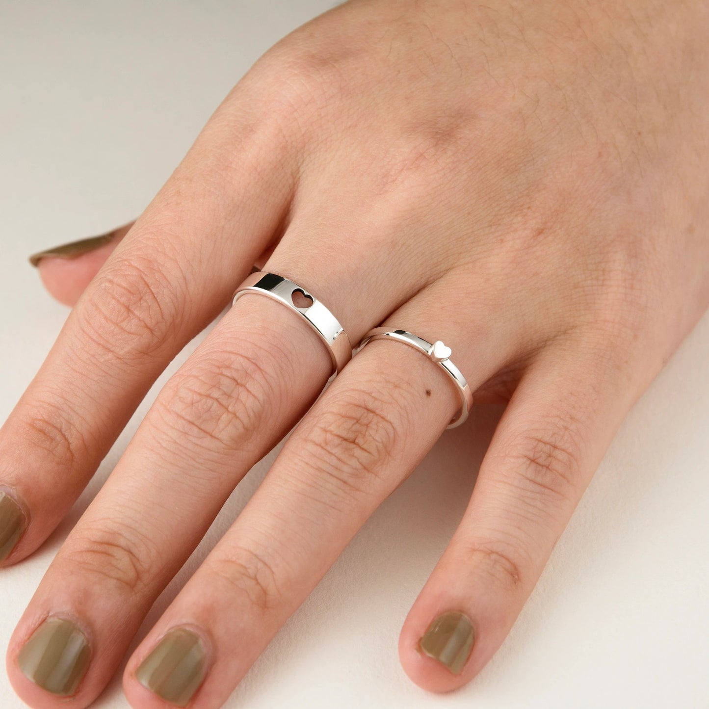 Tiny 925 Silver Ring Set