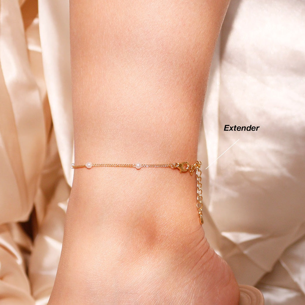 Pearl Dainty 925 Sliver Foot Chain