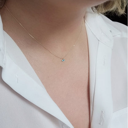 Enamel Evil Eye 925 Silver Necklace