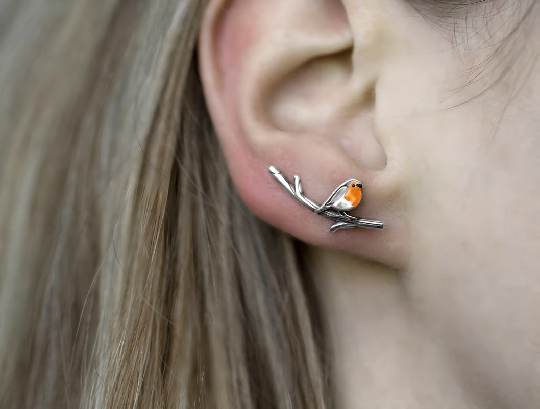 Robin Bird 925 Silver Earring