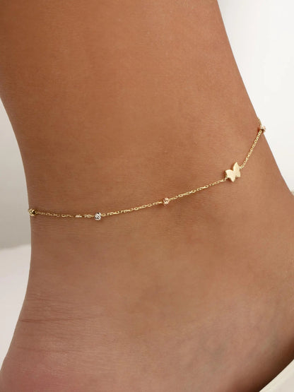 Moon Bead 925 Silver Anklet