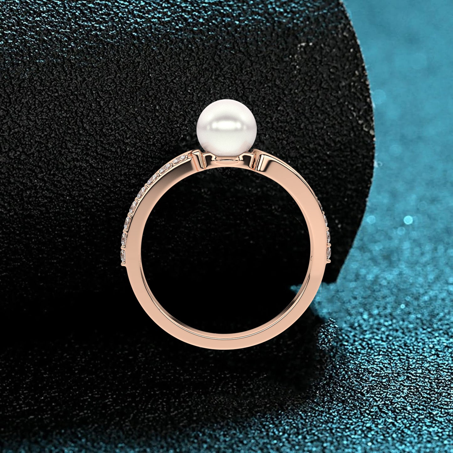 Rose gold Dara Pearl 925 Silver Ring