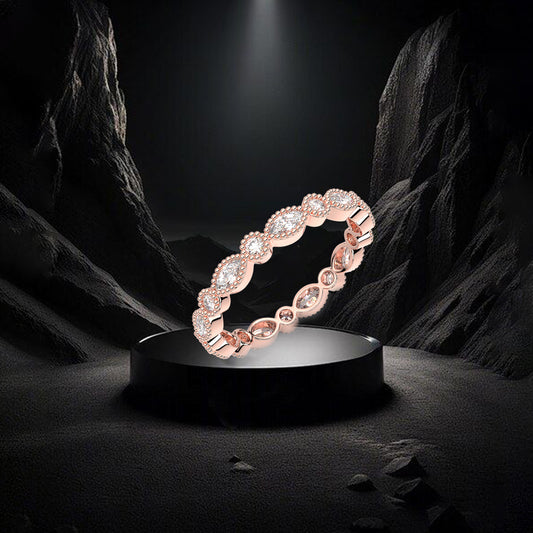 Multi stone Rose gold 925 Silver Ring