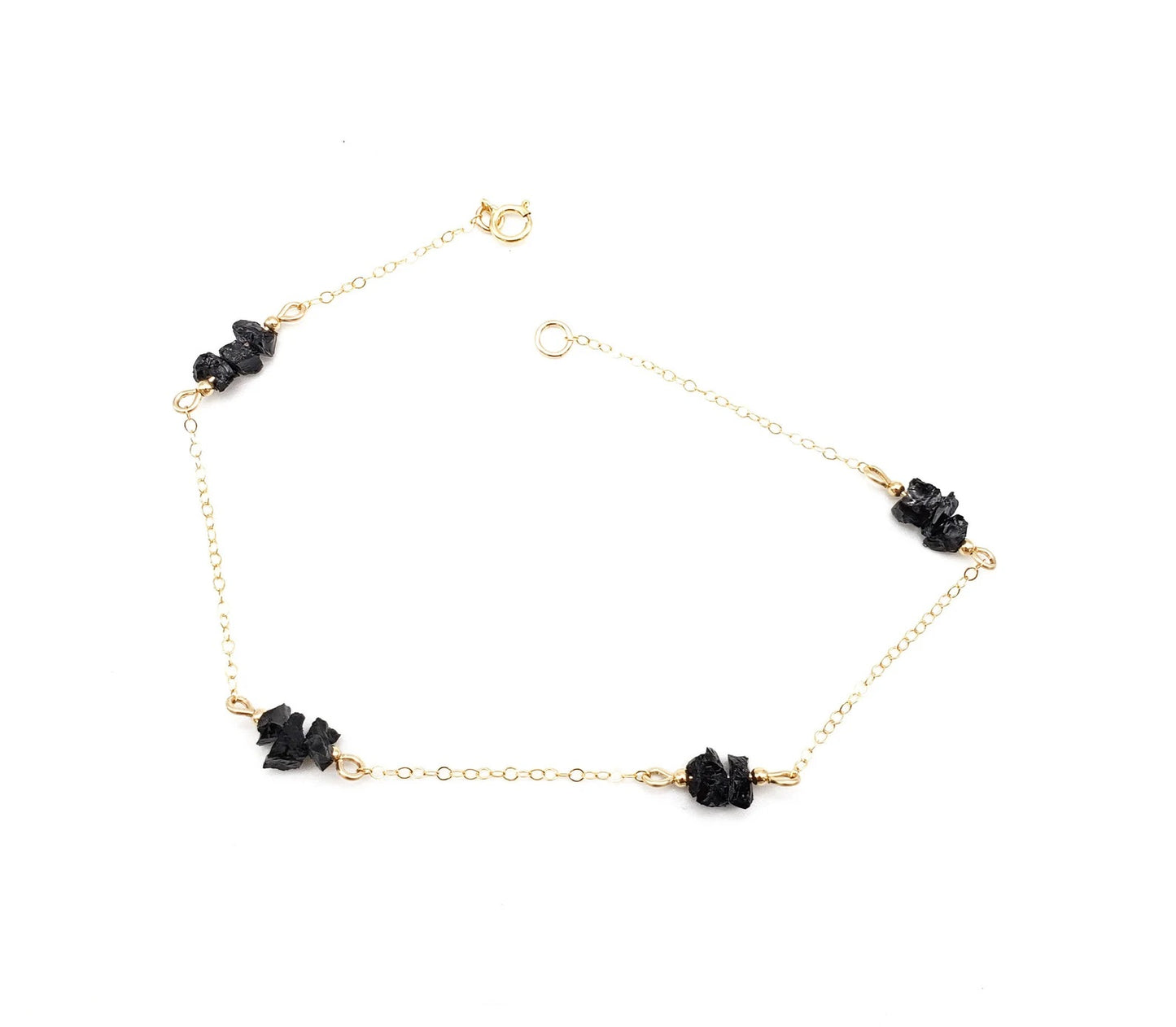 Raw Black 925 Silver Anklet