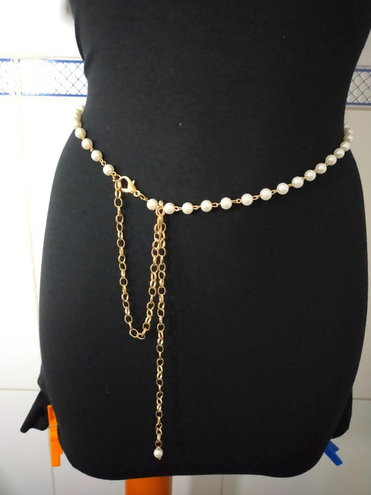 Pearl 925 Silver Waist Chain