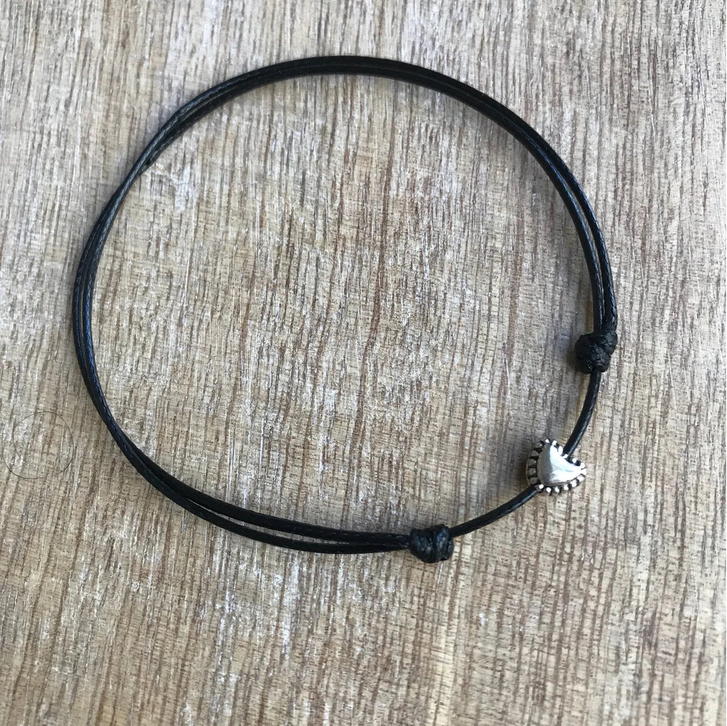 Waxed Cord 925 Silver Anklet