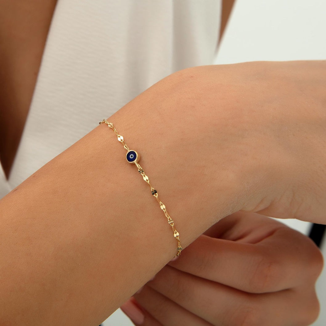 Sapphire Evil Eye 925 Silver Bracelet