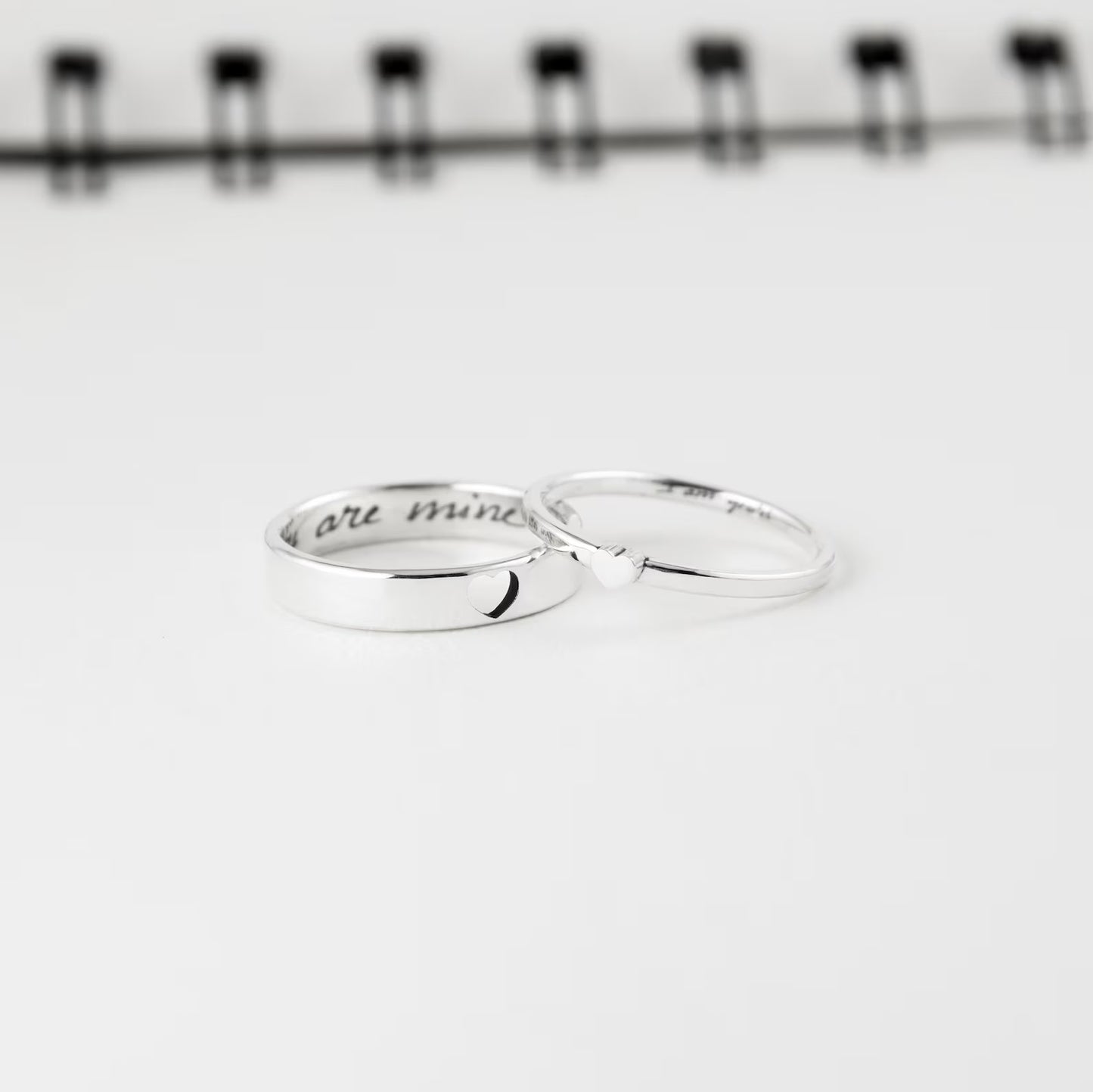 Tiny 925 Silver Ring Set