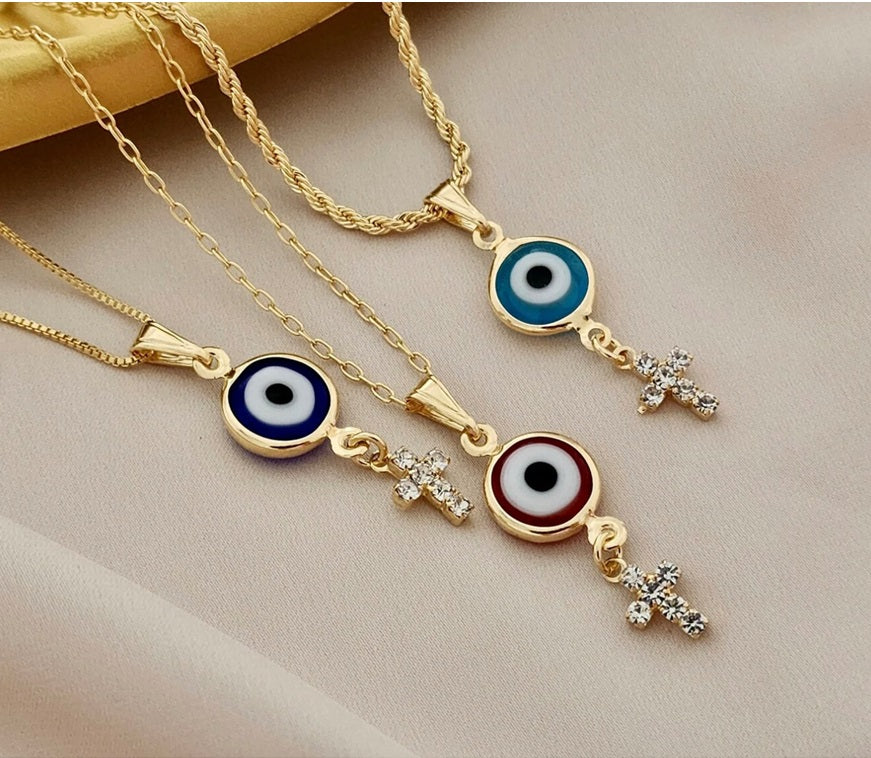 Box Chain Evil Eye 925 Silver Necklace