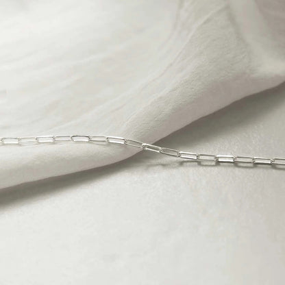 Paperclip 925 Silver Anklet