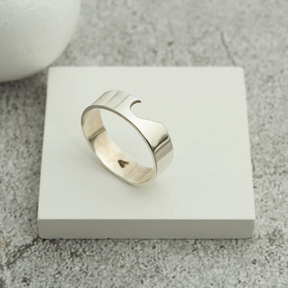 Engraved 925 Silver Ring Set