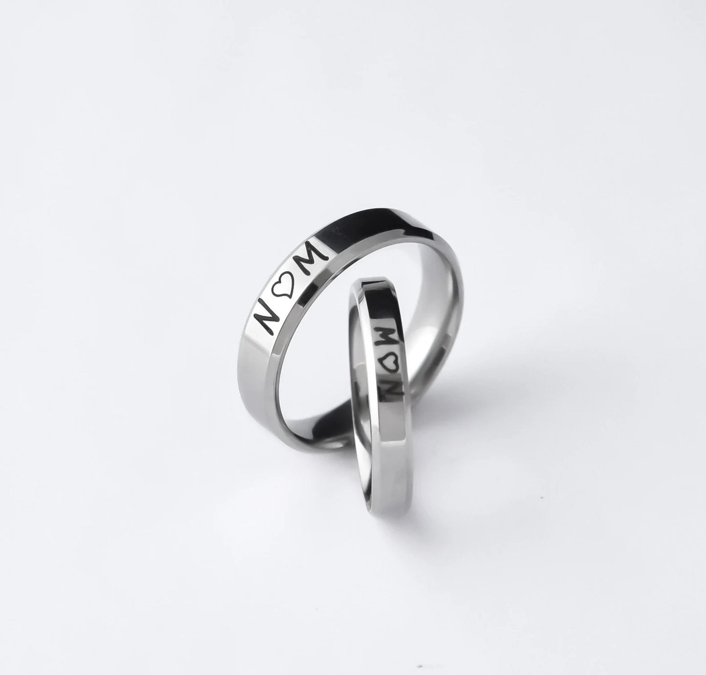 Customized 925 Silver Ring Set