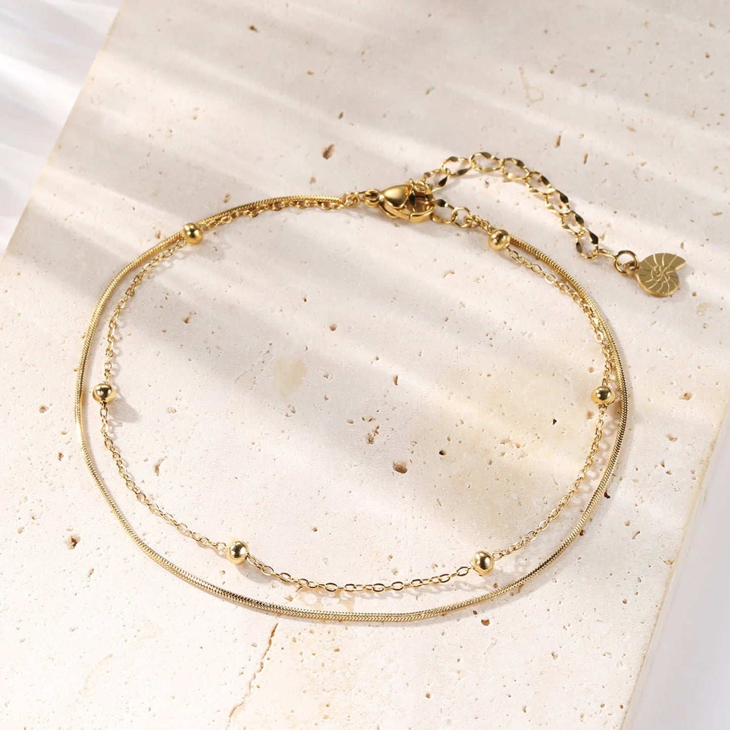 Double 925 Silver Anklet