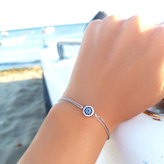 Good Luck Evil Eye 925 Silver Bracelet