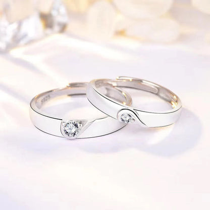 Heart 925 Silver Ring Set