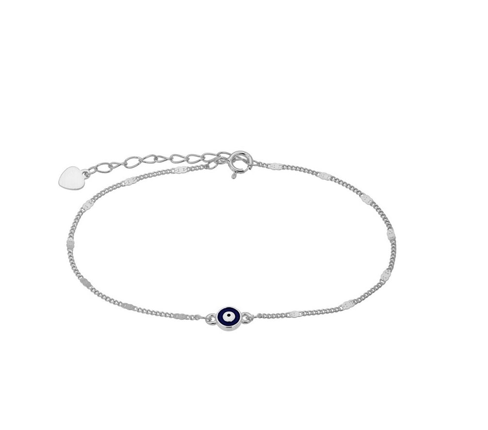 Enamel Evil Eye 925 Silver Bracelet