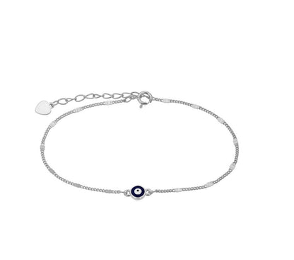 Enamel Evil Eye 925 Silver Bracelet